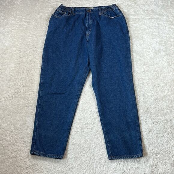 L.L. Bean Denim - LL Bean flannel lined high rise tapered jeans, 18w